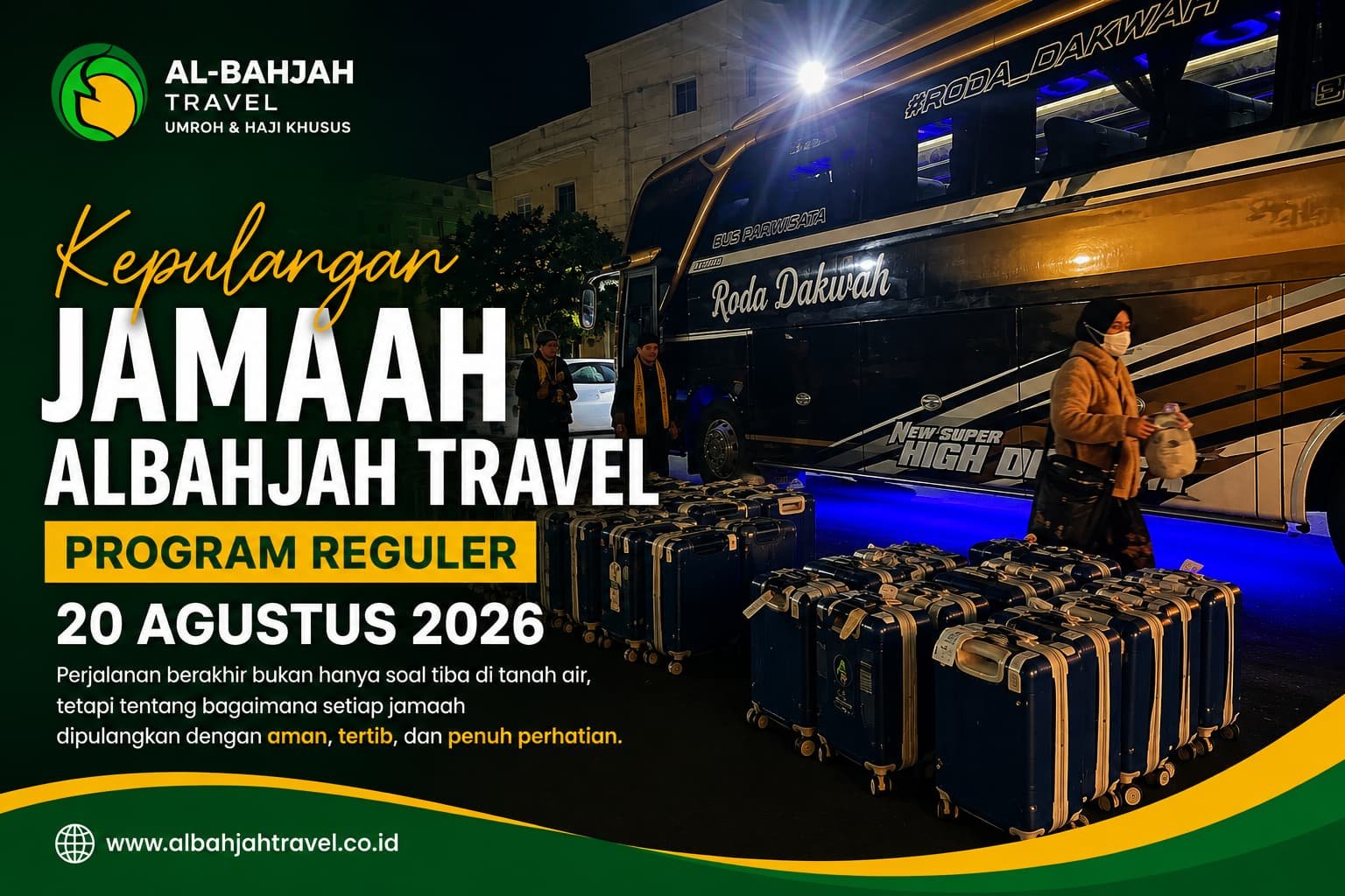 Kepulangan jamaah Albahjah Travel program reguler 20 Agustus 2026