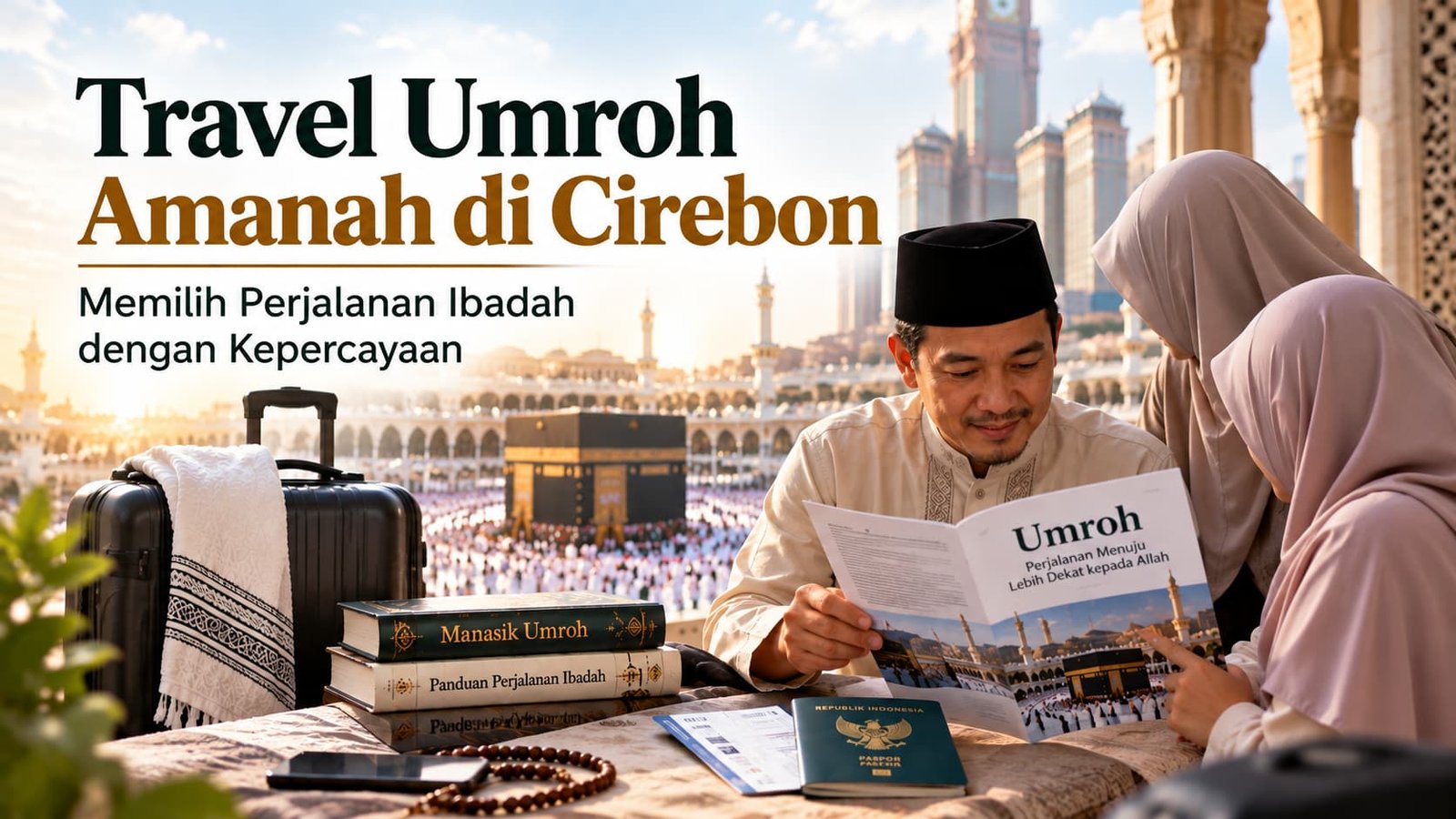 Jamaah mempersiapkan perjalanan ibadah bersama travel umroh amanah di Cirebon
